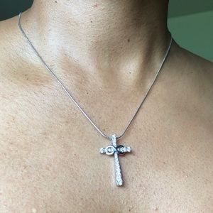 Silver Infinity Cross pendant & chain